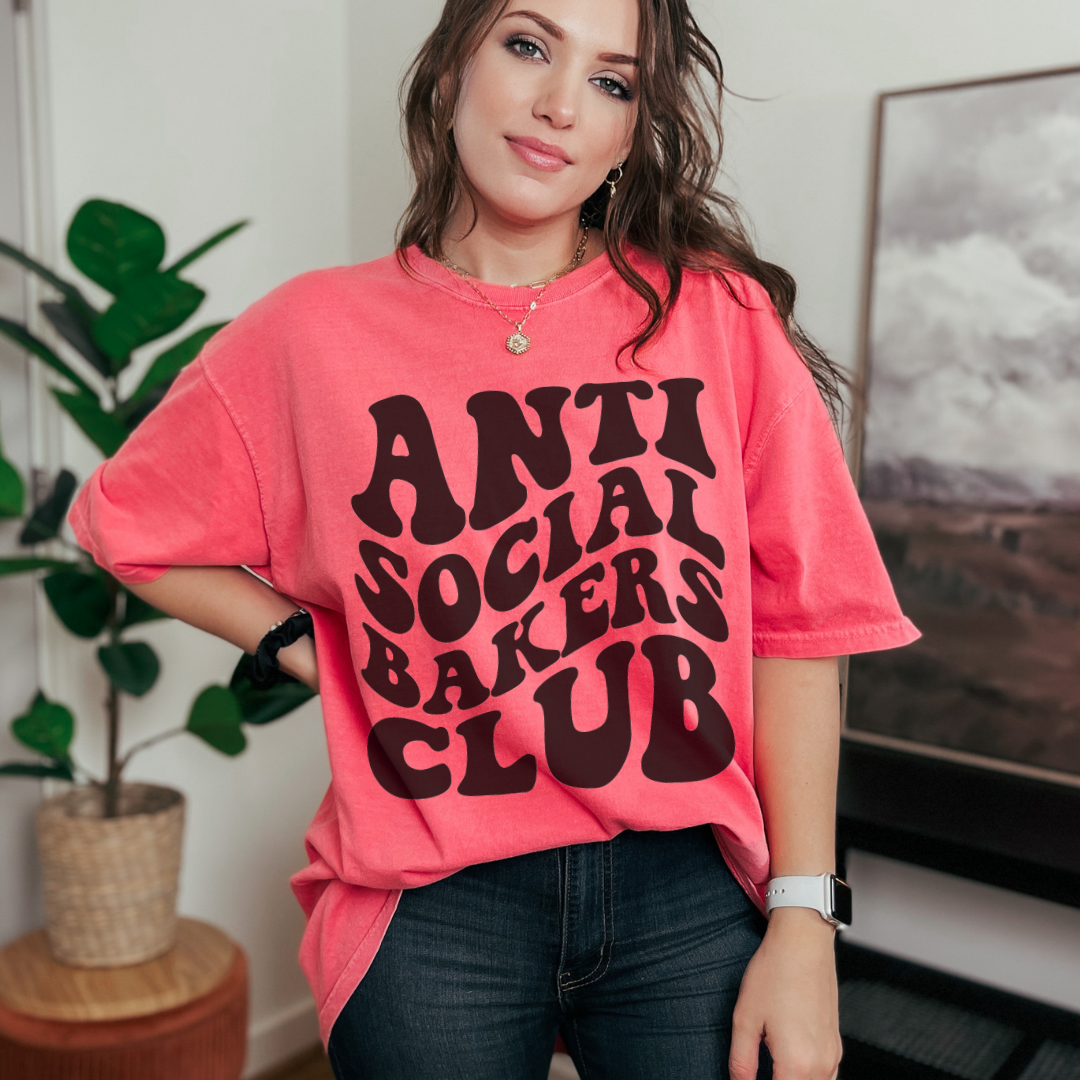 Anti social baker's club tee (multiple colors) Bakery Tee Co