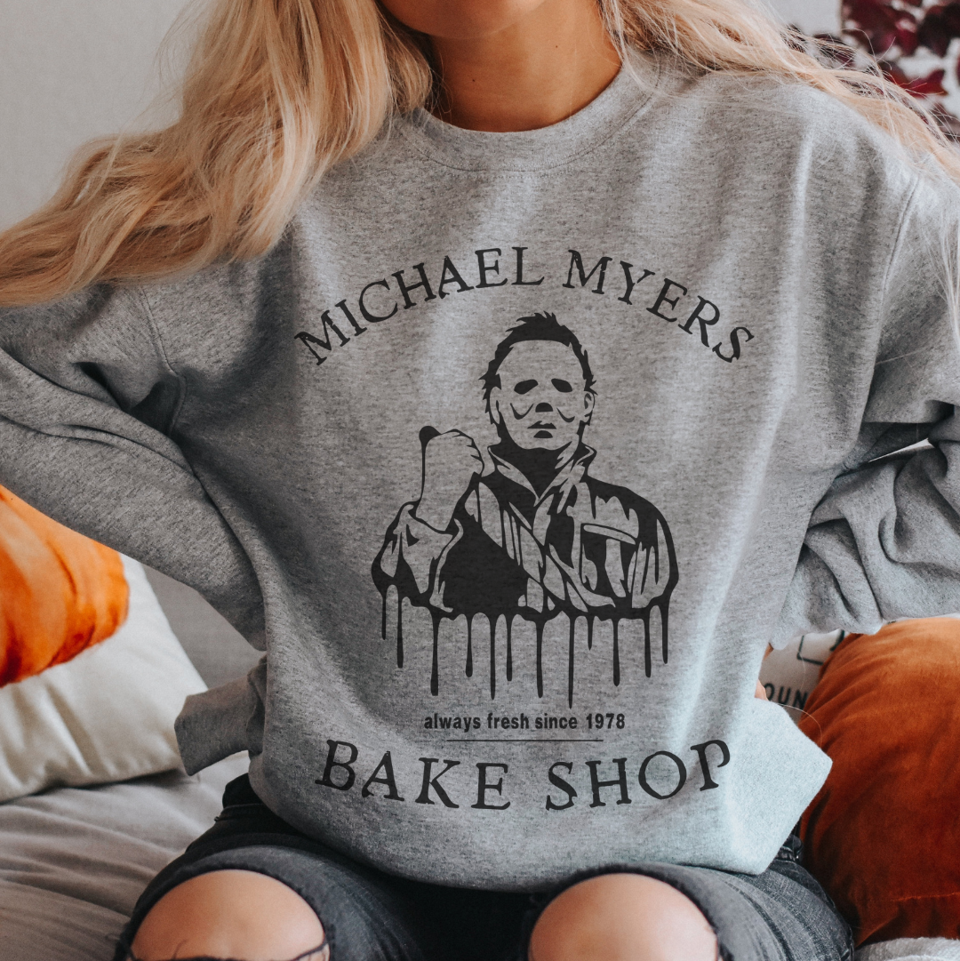 Michael Myers Bake Shop (always fresh since 1978) crewneck