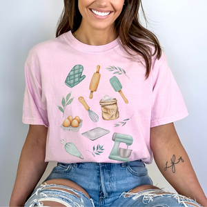 Open image in slideshow, Teal Watercolor Baker tee (multiple colors)
