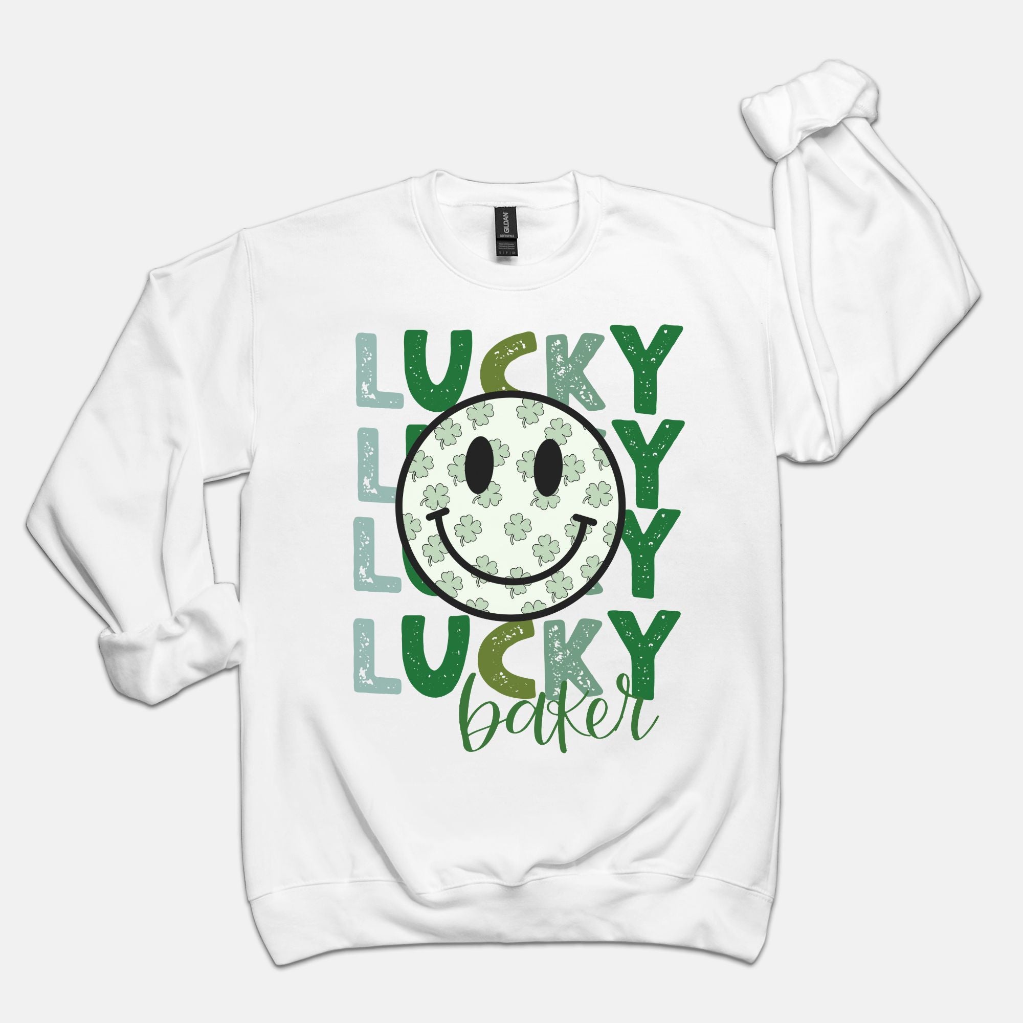 Lucky Lucky Baker Smiley crewneck white