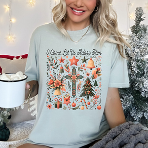 Open image in slideshow, O Come Let Us Adore Him tee (multiple colors)
