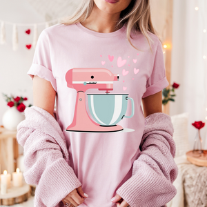 Open image in slideshow, Pink Heart Stand Mixer tee (multiple colors)
