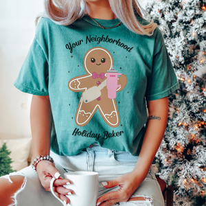 Open image in slideshow, Your Neighborhood Holiday Baker tee (multiple colors)
