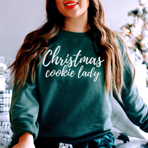 Open image in slideshow, Christmas Cookie Lady Crewneck (multiple colors)
