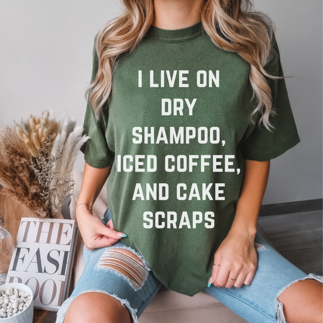 I live on dry shampoo, iced coffee, and cake scraps