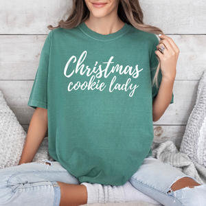 Open image in slideshow, Christmas Cookie Lady tee (multiple colors)
