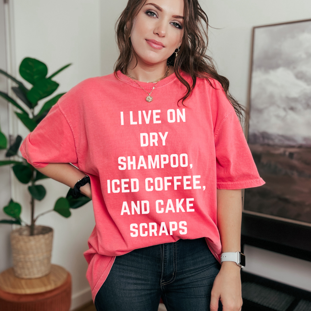 I live on dry shampoo, iced coffee, and cake scraps