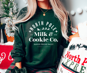 Open image in slideshow, North Pole Milk &amp; Cookie Co crew neck (multiple colors)
