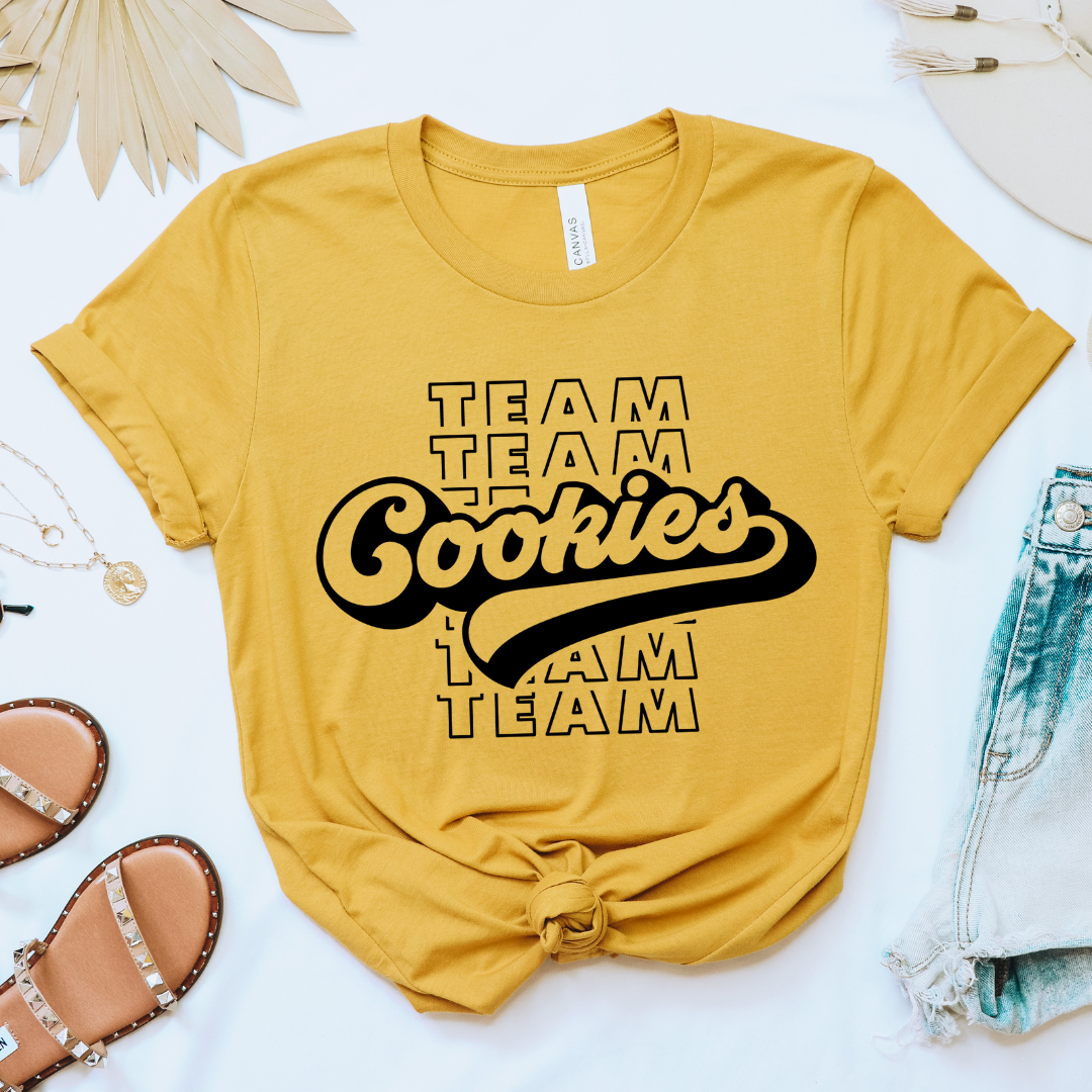 Team Cookies tee (mustard/turquoise)