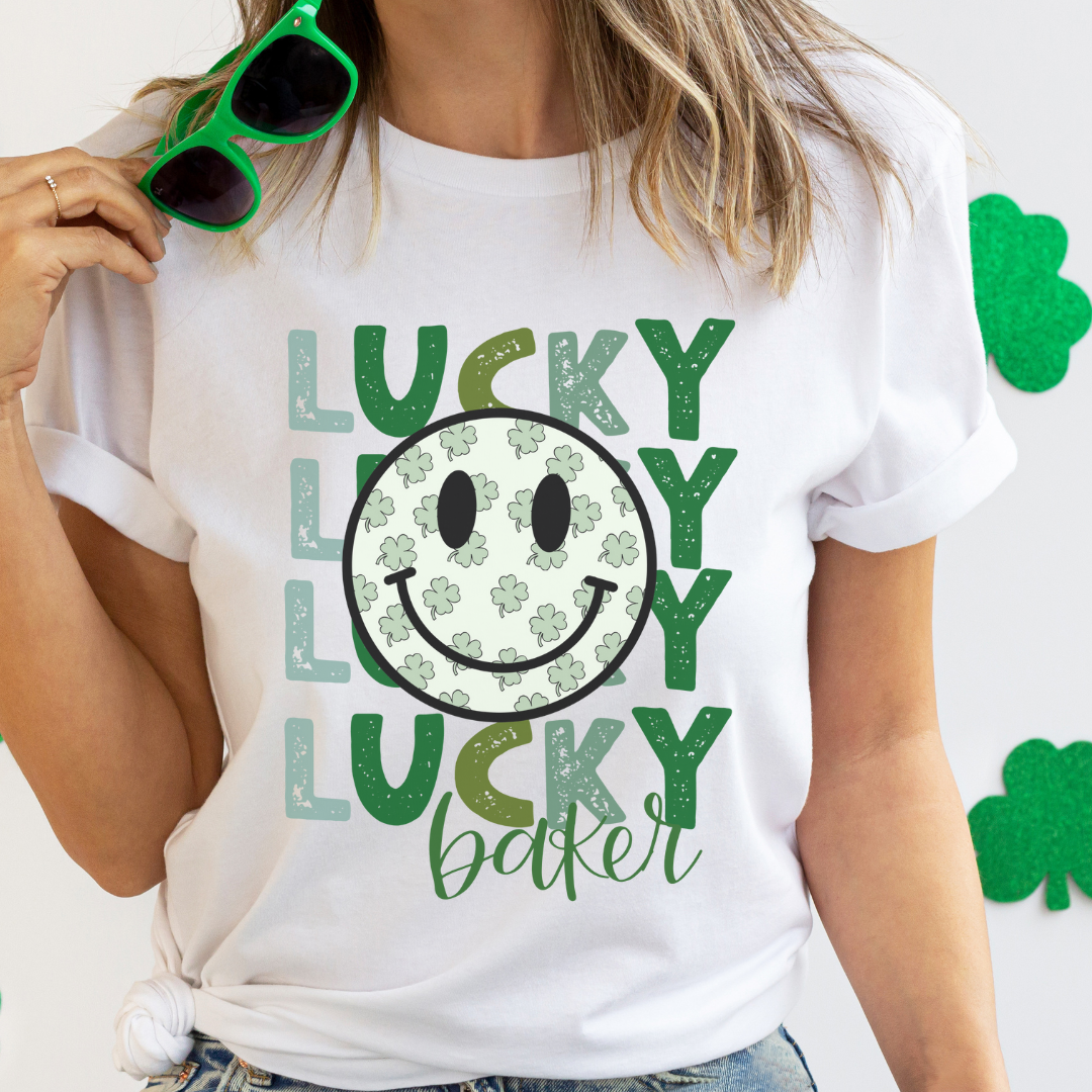 Lucky Lucky Baker Smiley tee white