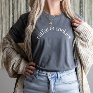 Open image in slideshow, Coffee &amp; Cookies tee (multiple colors)
