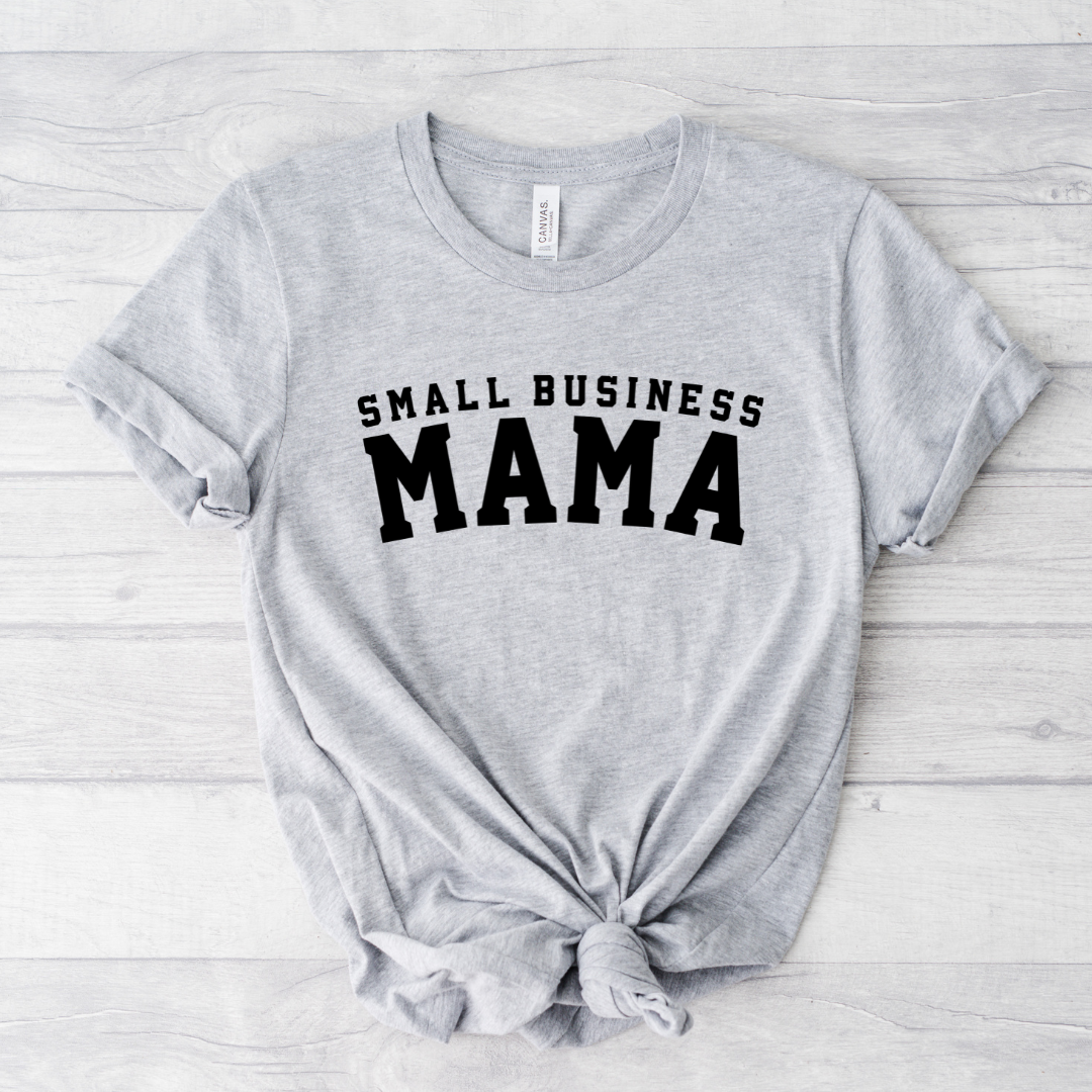 Small Business Mama Varsity tee (multiple colors)