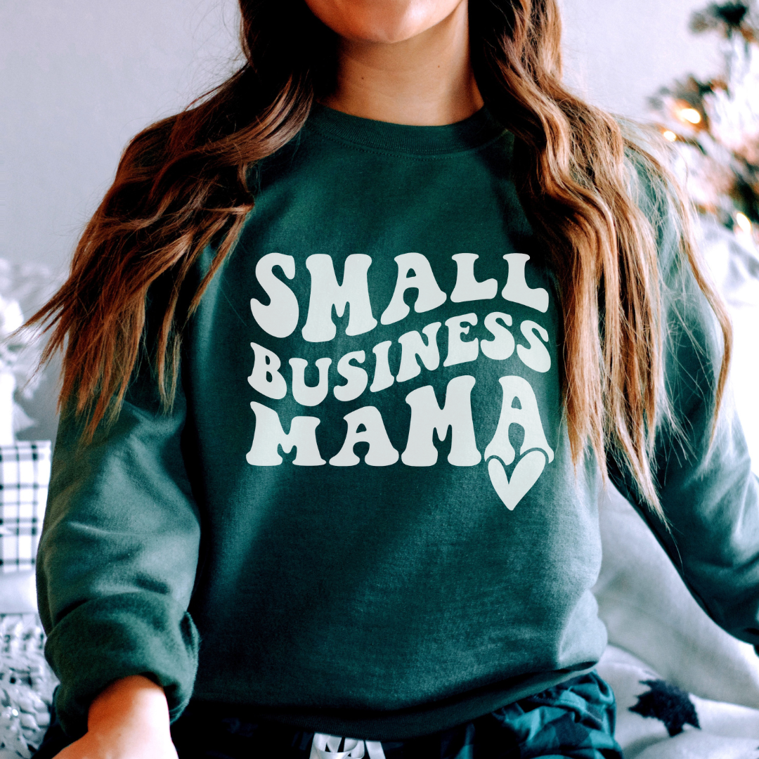 Small Business Mama Heart Crew Neck (multiple colors)